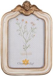 Clayre & Eef Rama foto masa, perete polirasina aurie bej 14x3x20 cm, 10x15 cm (2F1091)