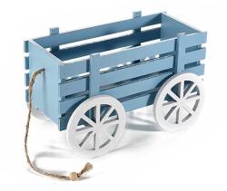Decorer Carucior decorativ lemn albastru cm 24 x 13 cm x 15 H (A51.41.53Bdeco)