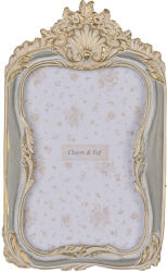 Clayre & Eef Rama foto masa, perete polirasina aurie gri 13x2x21 cm, 10x15 cm (2F1220)