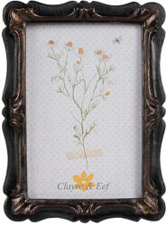 Clayre & Eef Rama foto masa, perete polirasina neagra cupru 14x2x19 cm, 10x15 cm (2F1067)