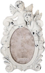 Clayre & Eef Rama foto masa polirasina alba vintage 14x3x23 cm, 9x13 cm (2F0890)