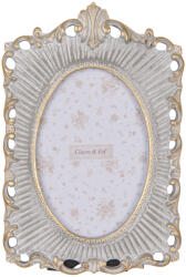 Clayre & Eef Rama foto masa, perete polirasina aurie gri 15x2x23 cm, 10x15 cm (2F1221)