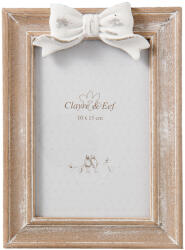 Clayre & Eef Rama foto masa lemn alb maro 14x2x20 cm, 10x15 cm (2F0482)