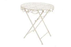 Bizzotto Masa fier forjat alb patinat pliabila Emily 70x75 cm (0720994)