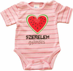 Rövid ujjú dupla patentos " Szerelem gyümölcs" feliratú baba body (00041903104)