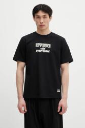 Evisu pamut póló Seagull-Daicock Printed SS fekete, nyomott mintás, 2ESHTM5TS1152 - fekete XL