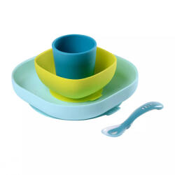 Béaba Szilikon étkező szett - 4 db - Kék (913428) - ezmegazshop