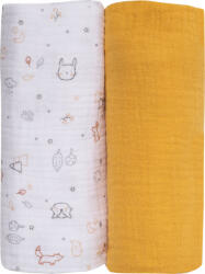 Bubaba muslin pelenka 70x70 cm (2 db)- Yellow (48044)