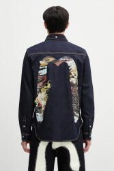 Evisu farmering Hakutaku Daicock Printed Denim LS galléros, sötétkék, regular, 2ESHTM5DL1146 - sötétkék XL