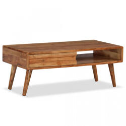 vidaXL Masă de cafea, Lemn masiv, sertar sculptat 100x50x40 cm (244974) Masa de cafea