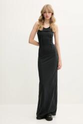 MM6 Maison Margiela pamut ruha fekete, maxi, testhezálló, S62DG0048 - fekete M