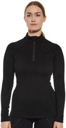 BRUBECK EXTREME MERINO Női merinó gyapjú cipzáras aláöltözet felső - Fekete - brubecksport