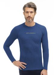 BRUBECK 3D PRO Férfi hosszú ujjú sportfelső - Sötétkék - brubecksport