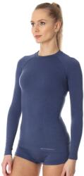 BRUBECK ACTIVE WOOL Női merinó gyapjú hosszú ujjú felső - Kék - brubecksport