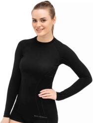 BRUBECK ACTIVE WOOL Női merinó gyapjú hosszú ujjú felső - Fekete