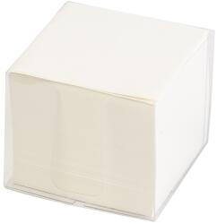 Bluering Kockatömb 8x8x6, 5cm, ragasztás nélküli, transzparens tartóban 80% fehérség Bluering® fehér (894450) - irodasziget