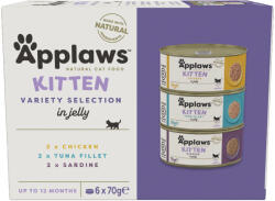 Applaws 6x70g Applaws Kitten konzerv multipack szardínia, csirke, tonhal nedves macskatáp