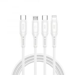 WIWU Starlink Series 3in1 USB-C USB-C / Lightning / microUSB kábel, 60W, 1m, fehér (Wi-046E)