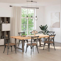 vidaXL 2 db natúr acél étkezőasztal láb 100 x (72-73) cm acél (VD4013323)