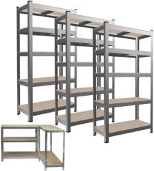 GardenLine GWI7378 3db fém Salgó polcrendszer MDF lapokkal, 150x70x30cm - Max. 600kg teherbírás