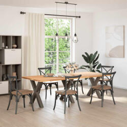 vidaXL 3 db X alakú étkezőasztal láb natúr acél 70x(72-73) cm (VD4012991)
