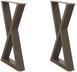 vidaXL 2 db natúr acél étkezőasztal láb 60 x (72-73, 3) cm acél (VD4012723)