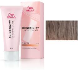Wella Shinefinity Zero Lift Glaze félig permanens áttetsző festék, 05/37 Caramel Espresso világosarany szatén, 60 ml