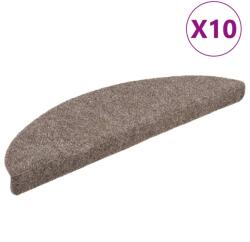 vidaXL 10 db bézs tűlyukasztott öntapadó lépcsőszőnyeg 56 x 17 x 3 cm 149693 (149693)