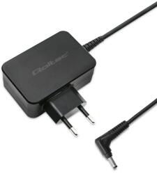 Qoltec Hálózati adapter tépőzárral a kábelszervezéshez, Qoltec, 52408, Teljesítmény: 40 W, Kimeneti feszültség: 19 V, Kimeneti áram: 2, 1 A, Csatlakozó: 3, 0 * 1, 0 mm, Méretek: 79 x 90 x 25 mm, Fekete (5240