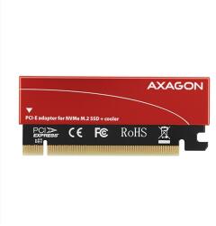 AXAGON PCEM2-S PCIE x4 Adapter, 1x M. 2 NVMe SSD adapter, M. 2 2230/2242/2260/2280, Passzív hűtés, Piros (PCEM2-S)