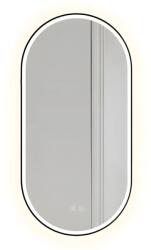 Rea OVL 50x100 cm tükör LED világítással, fekete HOM-02505 (HOM-02505)