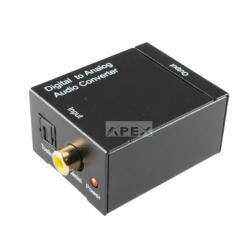 Somogyi Elektronic DTA AUDIO digitális-analóg audió átalakító, 2in1 TOSLINK és koaxiális RCA bemenet, 2 RCA kimenet, hálózati adapter - webmuszaki