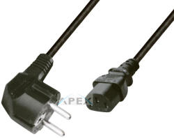 Somogyi Elektronic N 5 számítógépes hálózati csatlakozókábel, 2 m, H05VV-F 3G0, 75 mm2 kábellel, védőérintkezős, max. 1380W, fekete