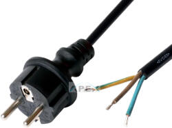 Somogyi Elektronic N 8-5/1, 5 hálózati csatlakozókábel, 5 m, H05RR-F3G1, 5mm2 gumikábellel, IP44 csatlakozódugó, védőérintkezős, max. 3680W, fekete - webmuszaki