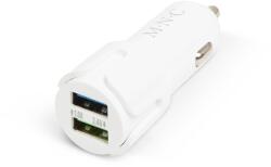 MNC Autós szivargyújtó adapter 2 USB aljzattal - 2, 4 A - Fehér