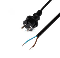 Somogyi Elektronic N 10-3/1, 0 hálózati csatlakozókábel, 3 m, H05RN-F 2 x 1, 0 mm2 gumikábel, IP44 védettség, max. 2300W, fekete