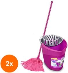 Parex Set 2 x Galeta cu Mop Parex Extra Power, 14 l, Roz (ROC-2xMAG1016935TS)