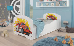 ADRK Ágy matraccal és fiókkal PEPE FIRE TRUCK 140x70, Fehér - smartbutor