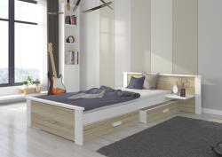 ADRK Ágy matraccal ALDEX SHELF 180x80, Fehér, Sonoma - smartbutor