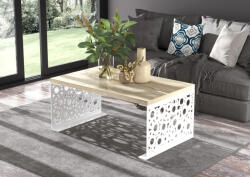 ADRK Kávézóasztal RINA 100x60, Fehér, Sonoma - smartbutor
