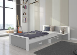ADRK Ágy matraccal ALDEX SHELF 200x90, Fehér, Világosszürke - smartbutor