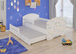ADRK Dupla ágy korláttal és PEPE II TEKNO ZSÁNER matraccal 160x80, Fehér - smartbutor