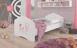 ADRK Ágy matraccal és korláttal CASIMO BALLERINA WITH UNICORN 140x70, Fehér - smartbutor