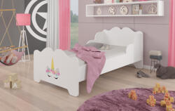 ADRK Ágy matraccal XIMENA UNICORN 160x80, Fehér - smartbutor