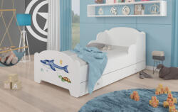 ADRK Ágy matraccal és fiókka AMADIS SEA ANIMALS 160x80, Fehér - smartbutor