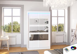 ADRK Tükörrel és LED világítással ellátott tolóajtós szekrény KOLORADO 120, Csoki, Csoki - smartbutor