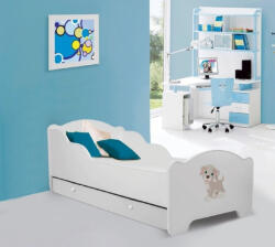 ADRK Ágy matraccal és fiókkal AMADIS DOG 140x70, Fehér - smartbutor