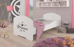 ADRK Ágy matraccal PEPE PRINCESS BLACK 140x70, Fehér - smartbutor