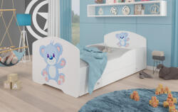 ADRK Ágy matraccal és fiókkal PEPE BLUE BEAR 160x80, Fehér - smartbutor