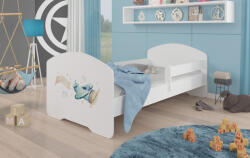 ADRK Ágy matraccal és korláttal PEPE PLANE WITH A BANNER 160x80, Fehér - smartbutor